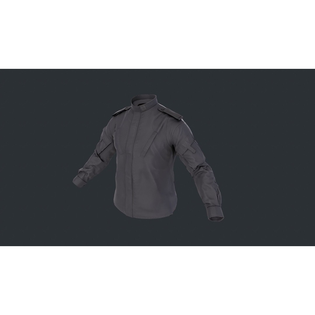 Tactical Jacket 3D Model – Low Poly Game Asset, Rigged, FBX - View 5