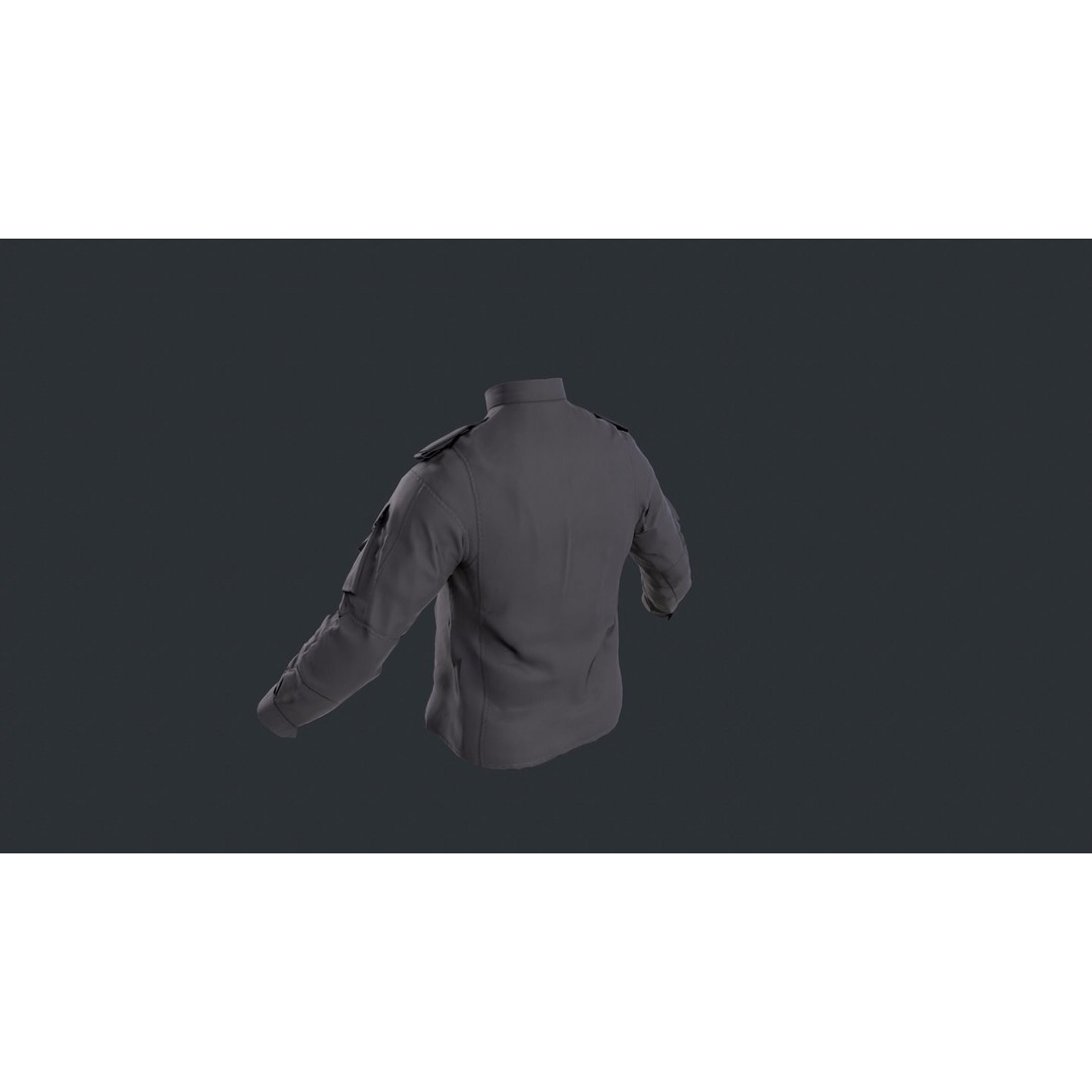 Tactical Jacket 3D Model – Low Poly Game Asset, Rigged, FBX - View 6