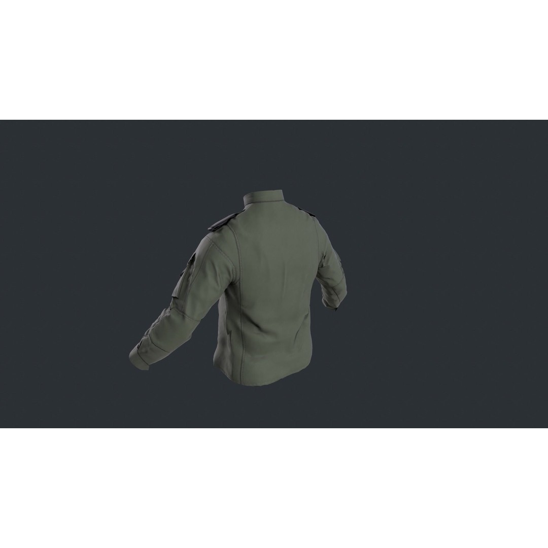 Tactical Jacket 3D Model – Low Poly Game Asset, Rigged, FBX - View 8