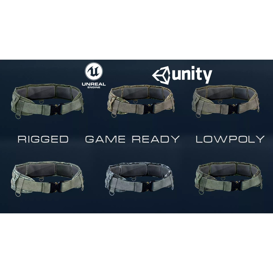 SC-11 Warbelt 3D Model – Low Poly Rigged Game Asset, FBX - View 2