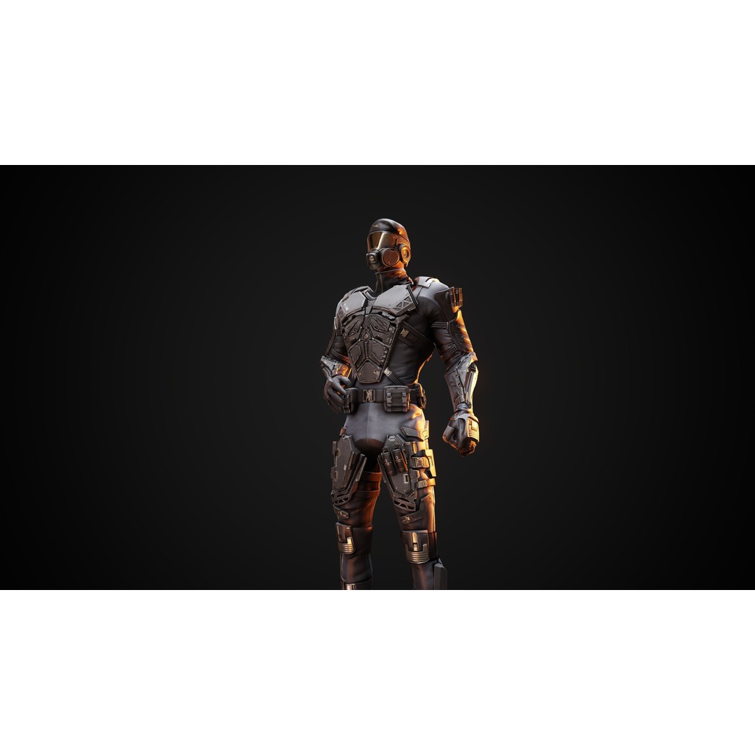 Soldier 3D Model – Low Poly Game Ready Character, FBX, Blender - View 10