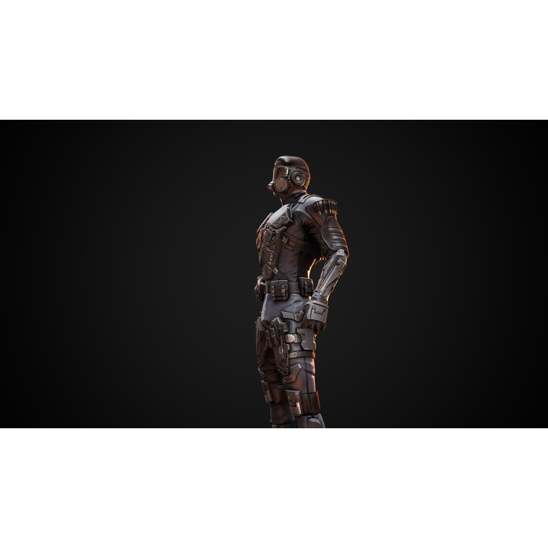 Soldier 3D Model – Low Poly Game Ready Character, FBX, Blender - View 11