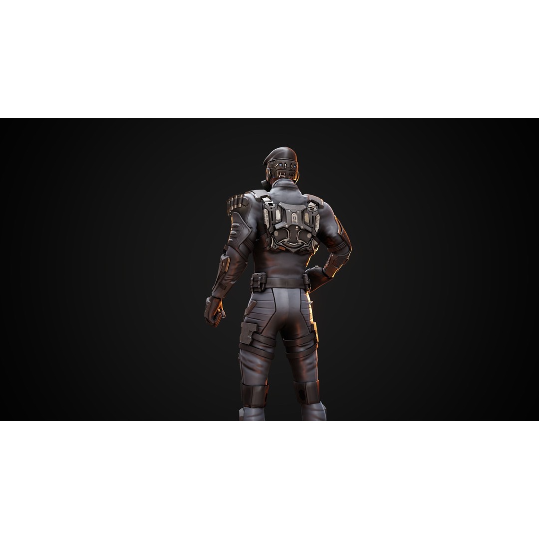 Soldier 3D Model – Low Poly Game Ready Character, FBX, Blender - View 12