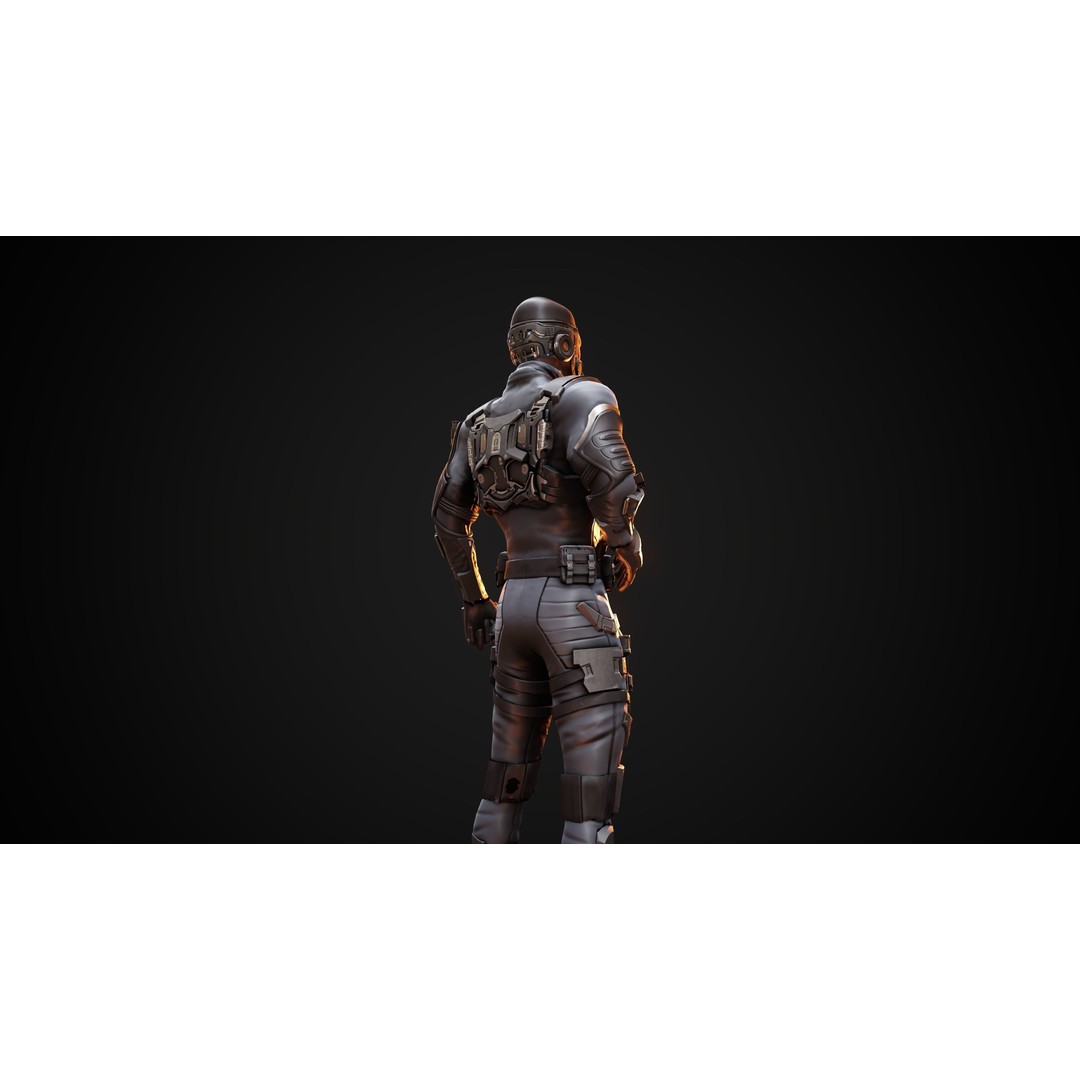Soldier 3D Model – Low Poly Game Ready Character, FBX, Blender - View 14