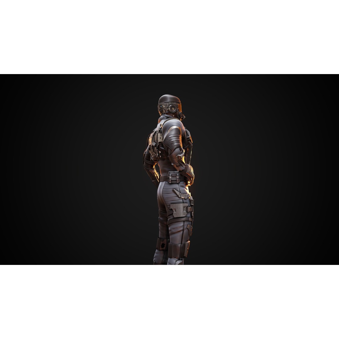 Soldier 3D Model – Low Poly Game Ready Character, FBX, Blender - View 15
