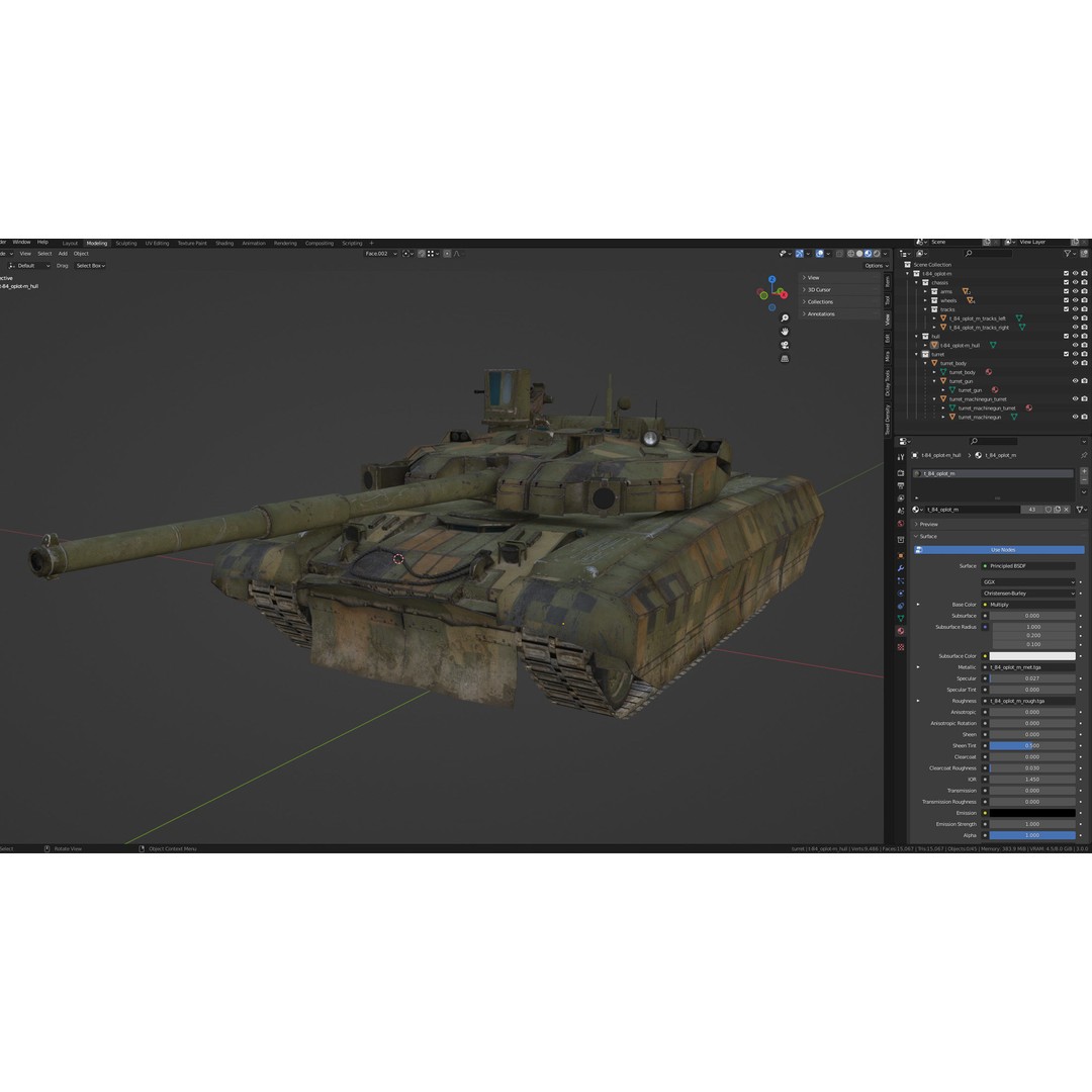 Oplot-M Tank 3D Model – Low Poly Game Asset, FBX, PBR Textures