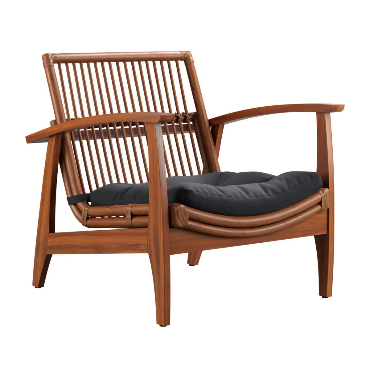 Rattan Lounge Chair - Game-Ready 3D Model