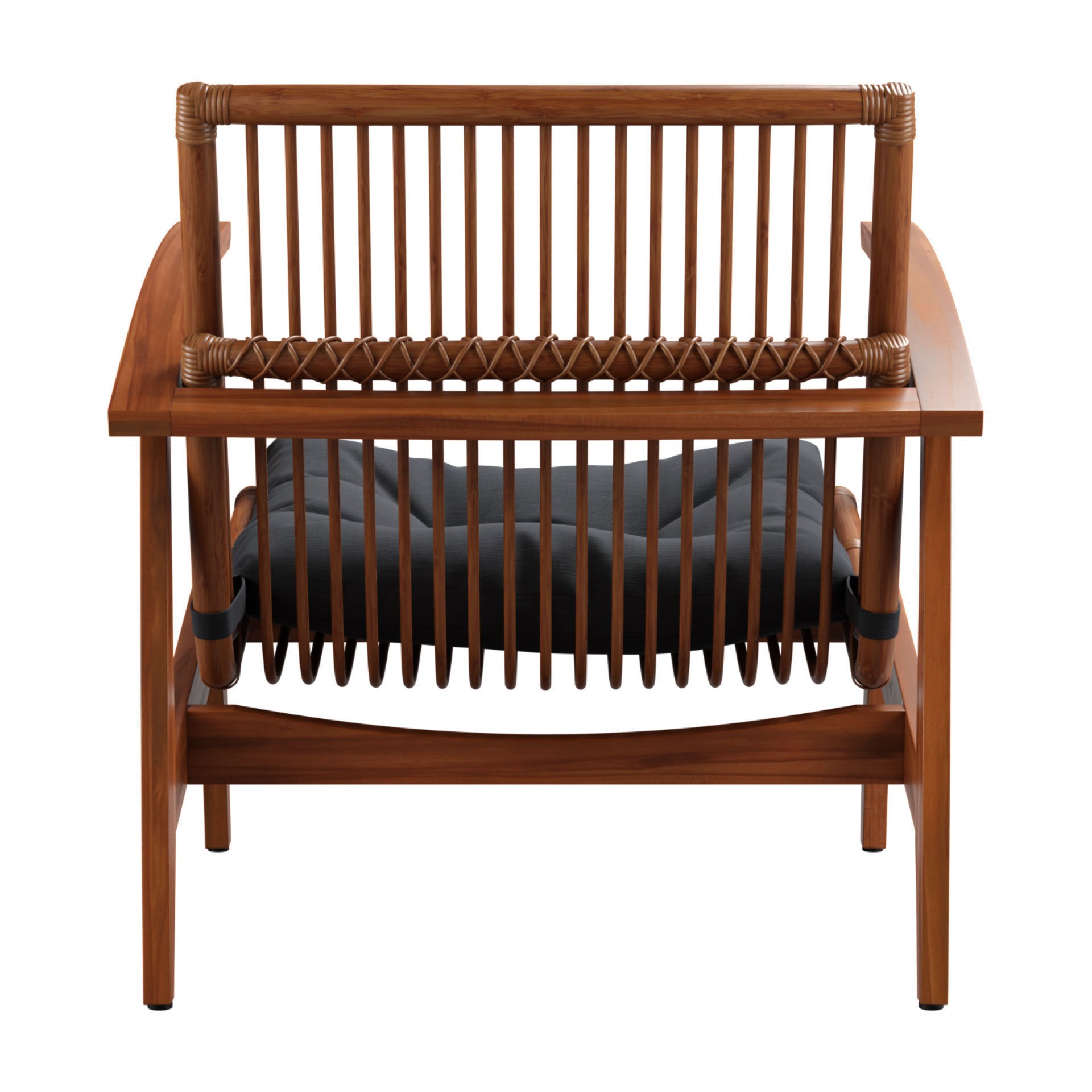 Rattan Lounge Chair - Game-Ready 3D Model - View 10