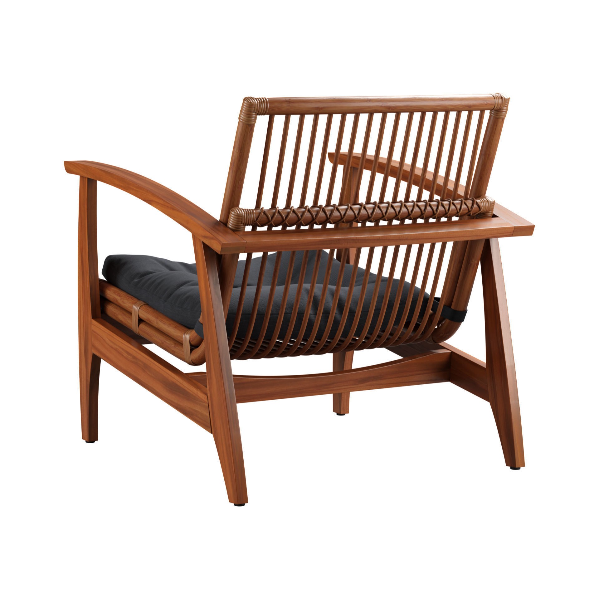 Rattan Lounge Chair - Game-Ready 3D Model - View 12