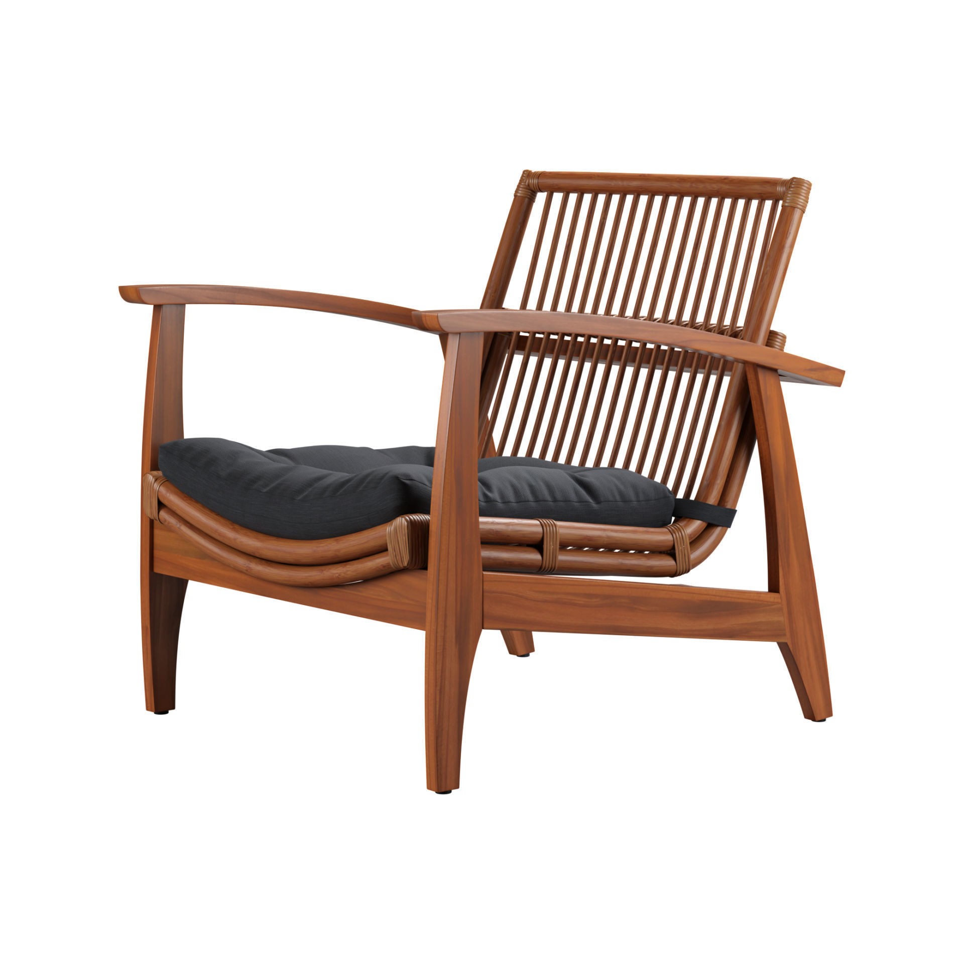 Rattan Lounge Chair - Game-Ready 3D Model - View 14