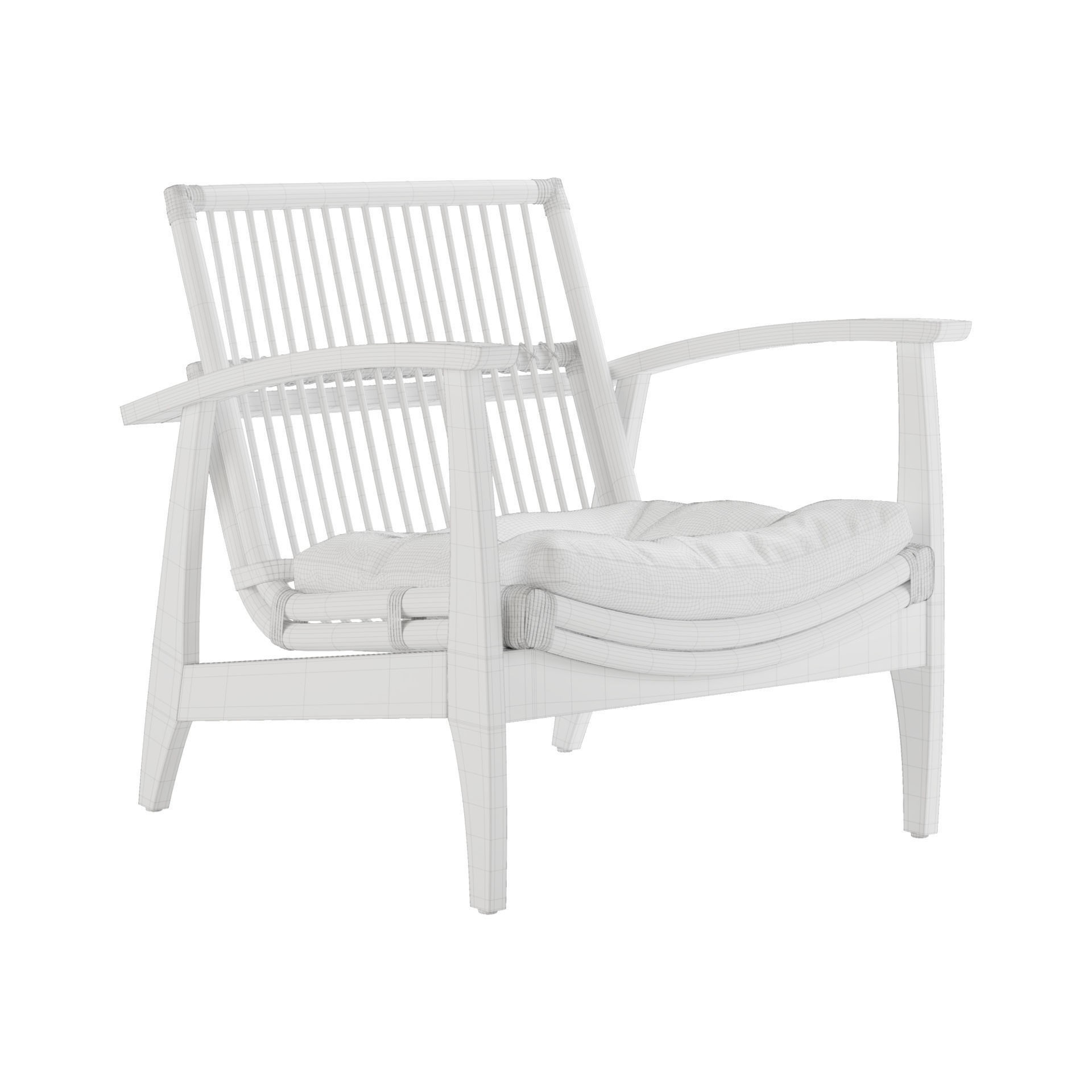 Rattan Lounge Chair - Game-Ready 3D Model - View 3