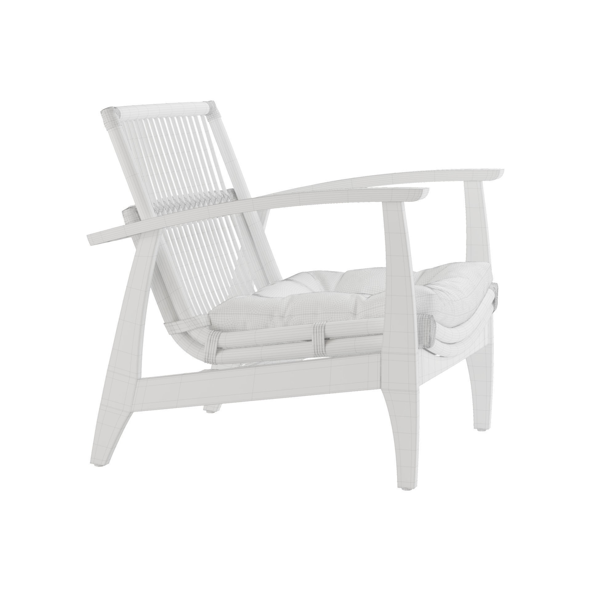 Rattan Lounge Chair - Game-Ready 3D Model - View 5
