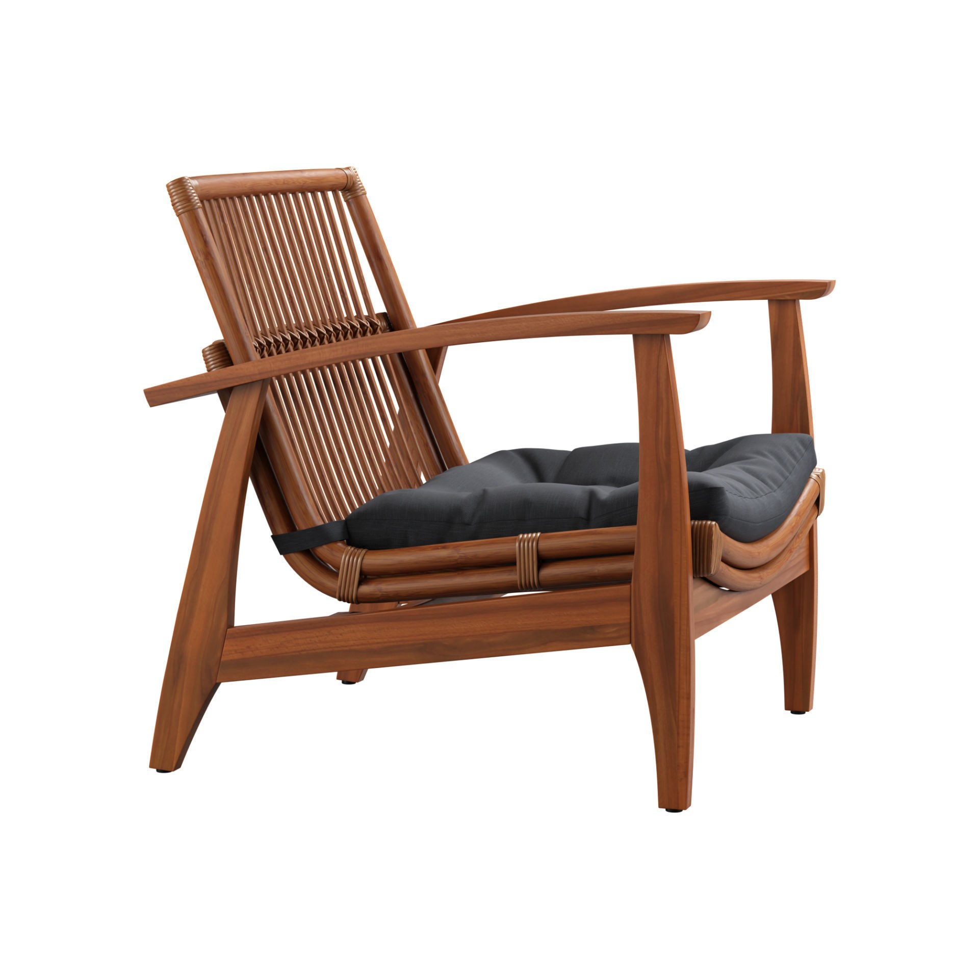 Rattan Lounge Chair - Game-Ready 3D Model - View 6