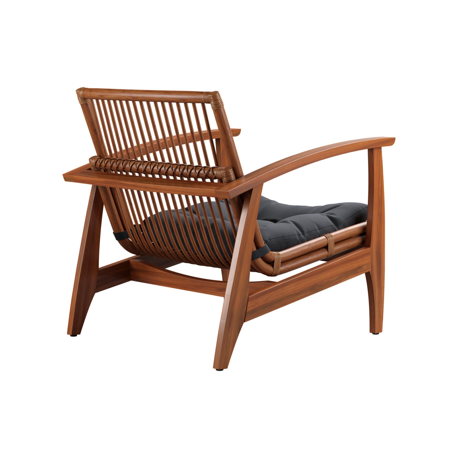 Rattan Lounge Chair - Game-Ready 3D Model - View 8