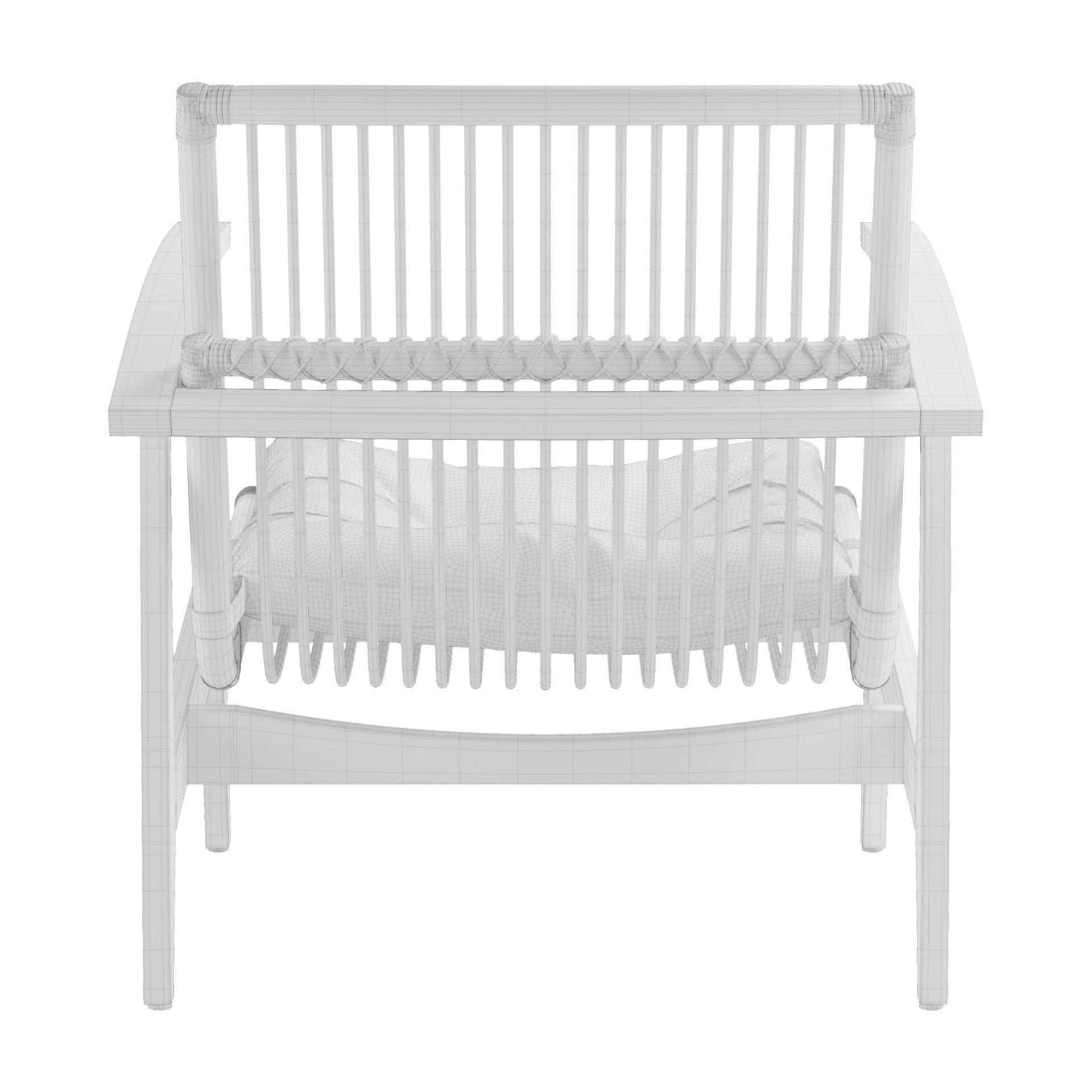 Rattan Lounge Chair - Game-Ready 3D Model - View 9