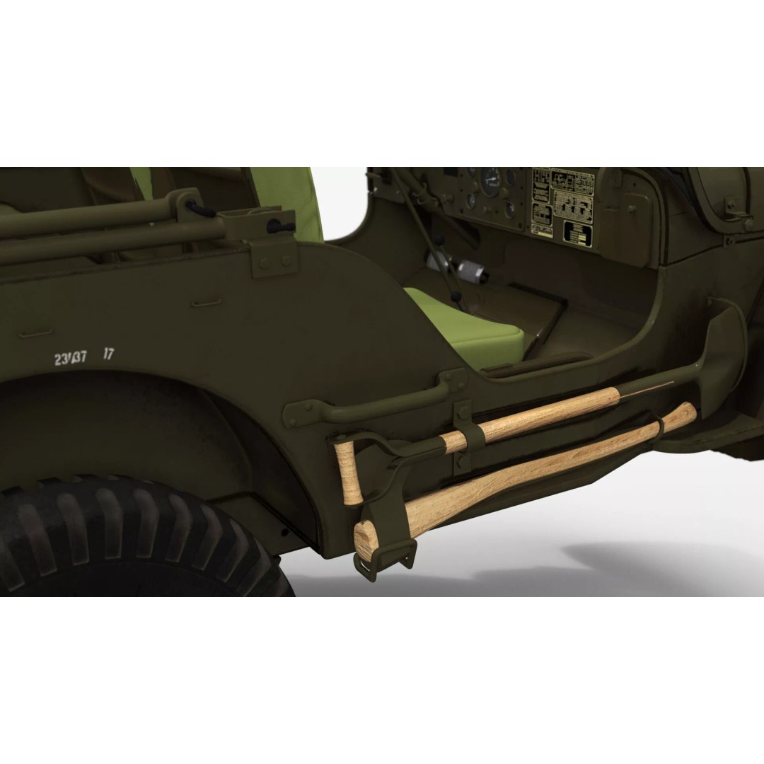 M62 Wrecker Recovery Crane 3D Model – Military Vehicle with Towed Jeep M38 - View 17
