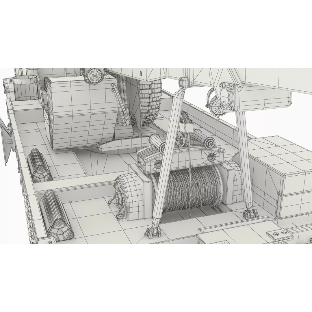 M62 Wrecker Recovery Crane 3D Model – Military Vehicle with Towed Jeep M38 - View 25