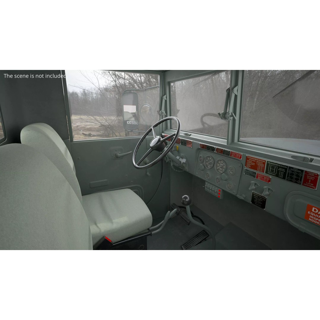 M62 Wrecker Recovery Crane 3D Model – Military Vehicle with Towed Jeep M38 - View 5