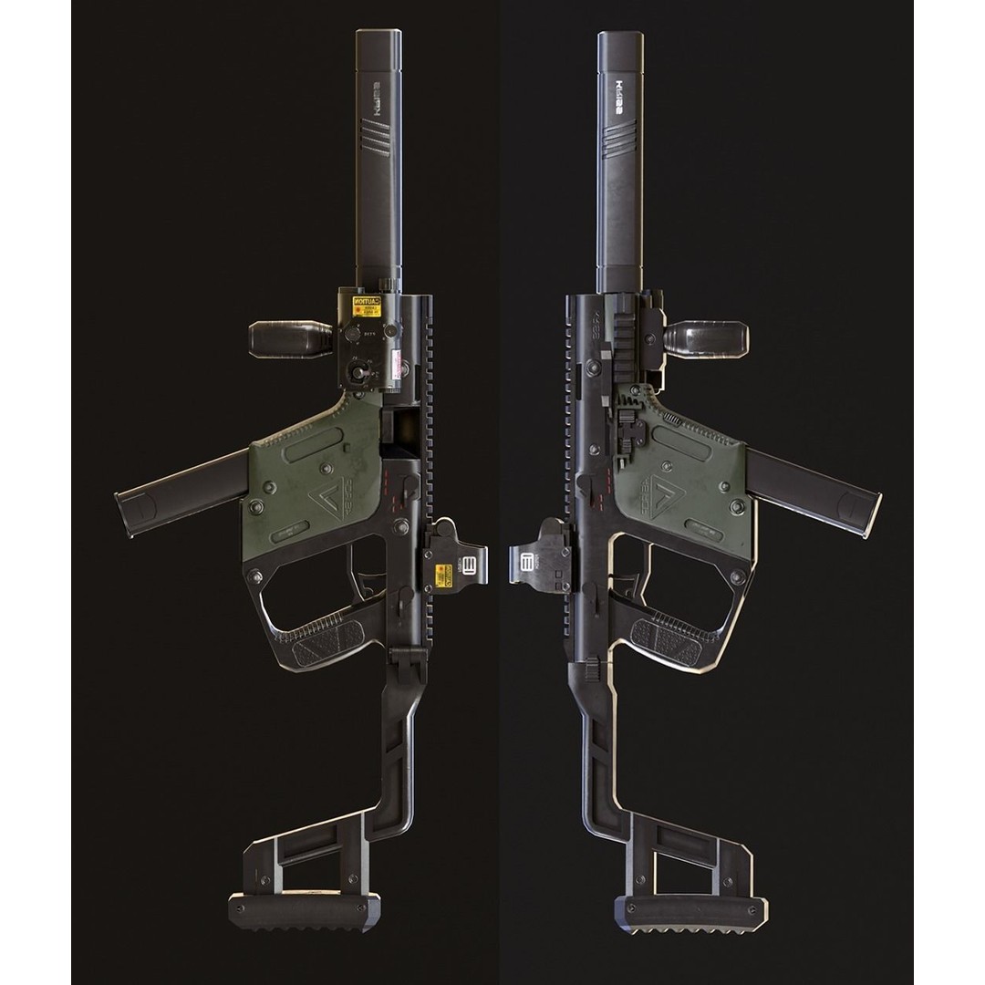 Kriss Vector 3D Model – Low Poly Game Ready Gun, FBX, OBJ, Blender - View 5