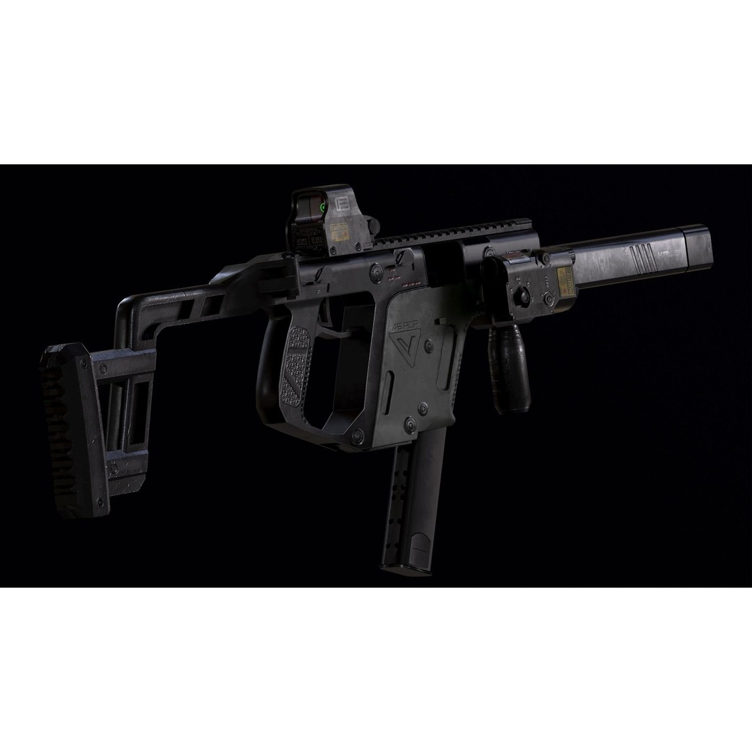 Kriss Vector 3D Model – Low Poly Game Ready Gun, FBX, OBJ, Blender - View 7