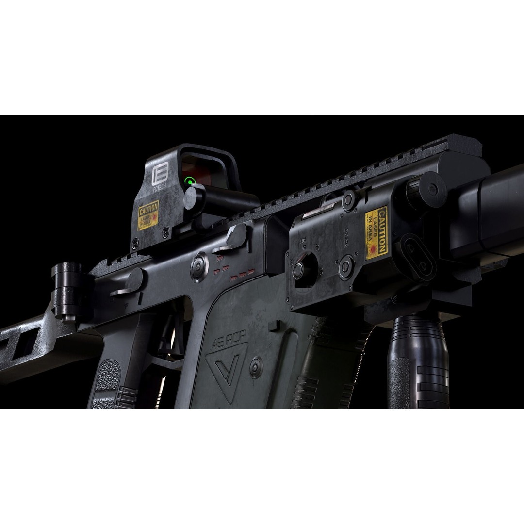 Kriss Vector 3D Model – Low Poly Game Ready Gun, FBX, OBJ, Blender - View 9