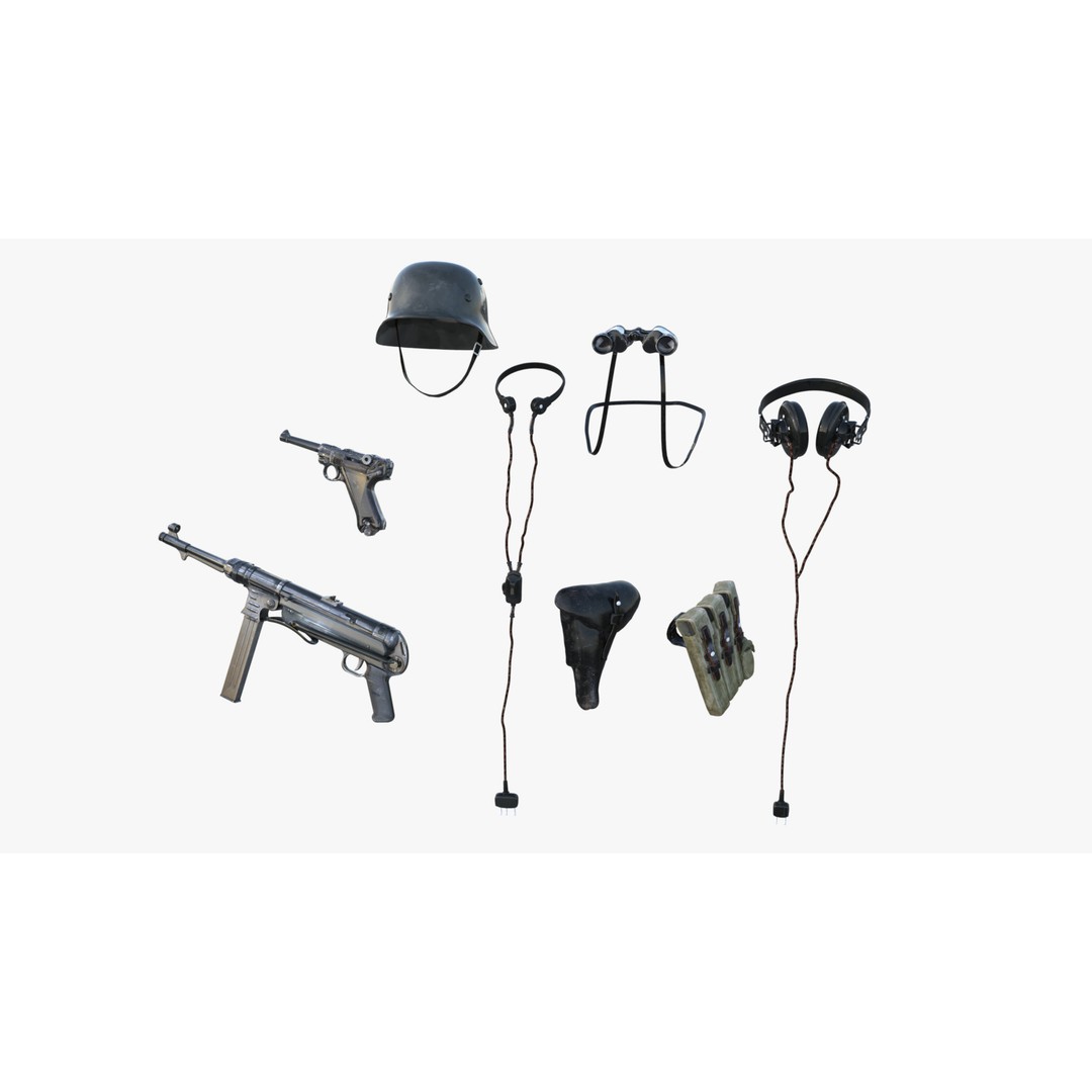 German Panzer Crew Soldier 3D Model – Low Poly WWII Character, Rigged - View 6