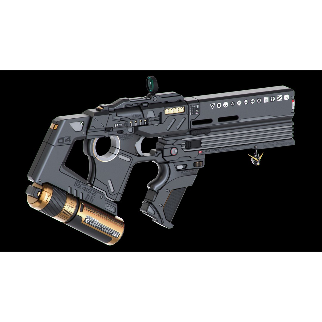 Sci-Fi Guns Set 3D Model – Futuristic Weapons Kitbash, FBX, OBJ - View 10