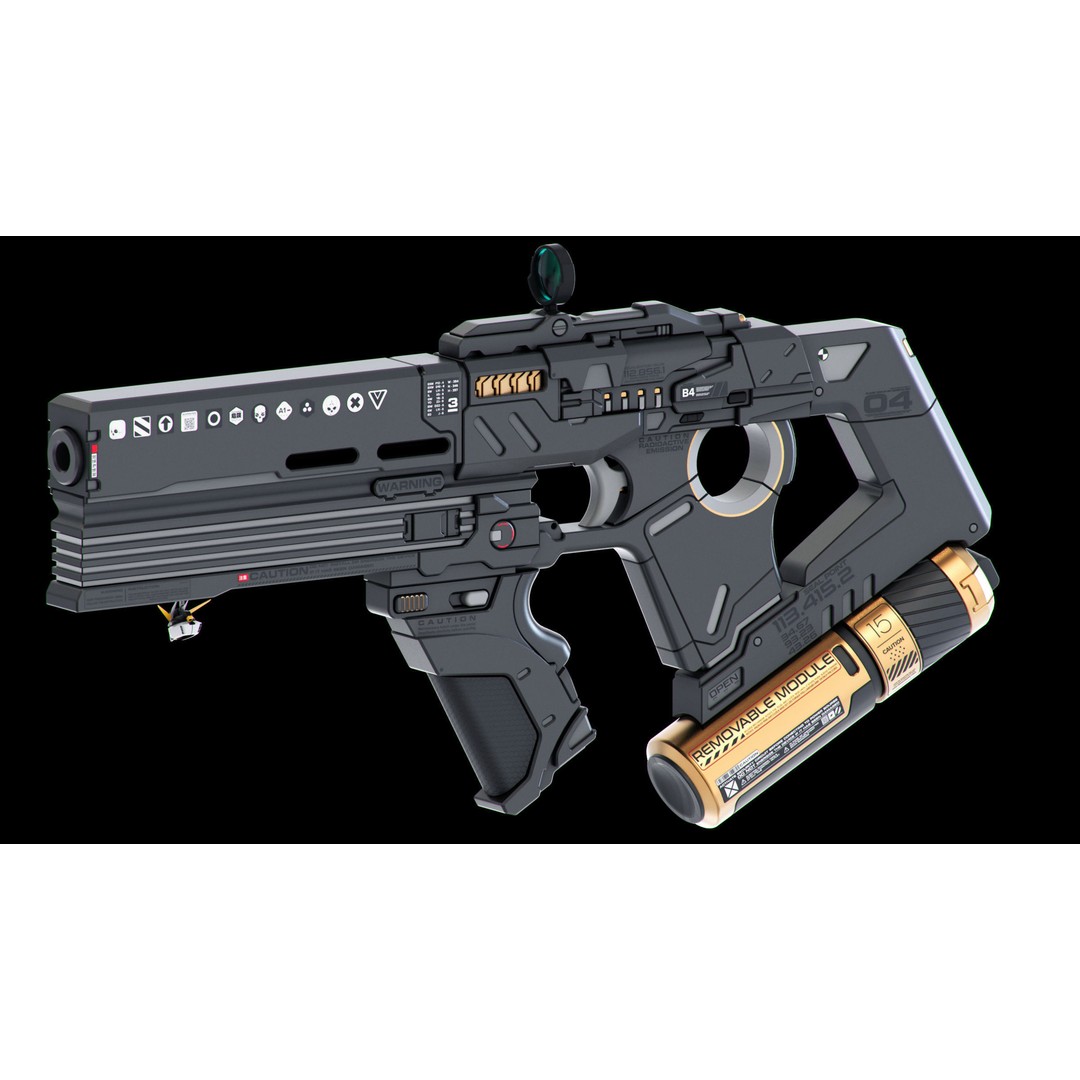 Sci-Fi Guns Set 3D Model – Futuristic Weapons Kitbash, FBX, OBJ - View 11