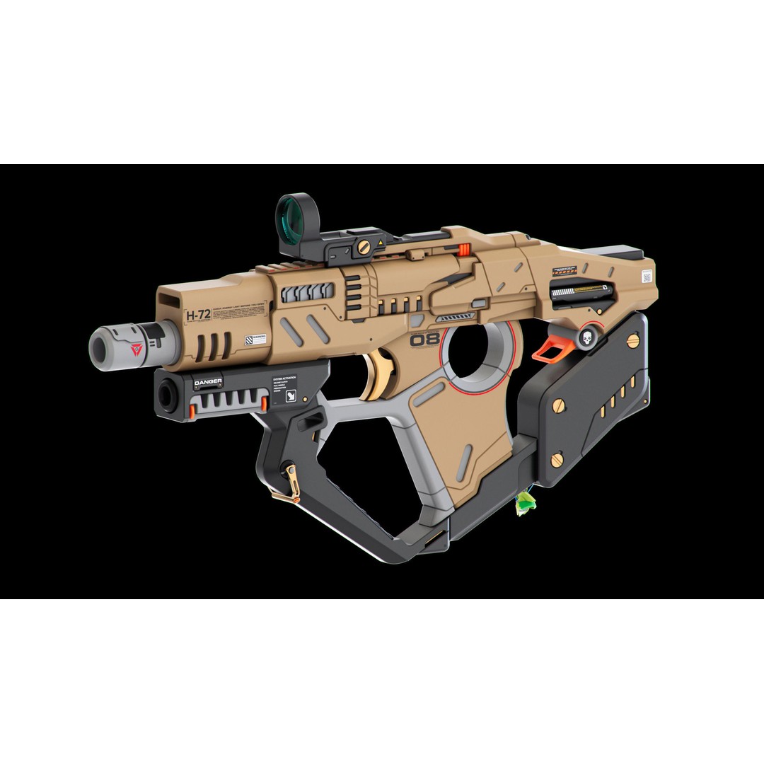 Sci-Fi Guns Set 3D Model – Futuristic Weapons Kitbash, FBX, OBJ - View 13