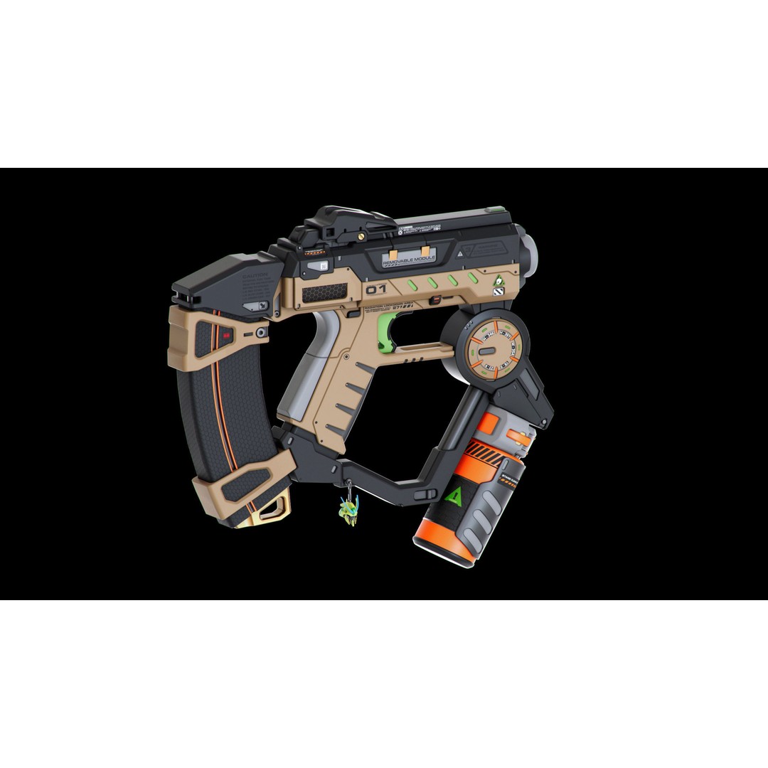 Sci-Fi Guns Set 3D Model – Futuristic Weapons Kitbash, FBX, OBJ - View 14