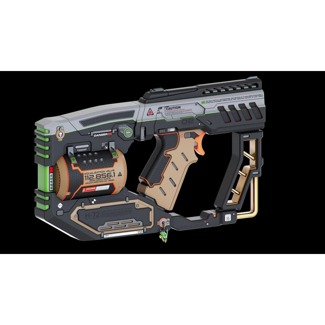 Sci-Fi Guns Set 3D Model – Futuristic Weapons Kitbash, FBX, OBJ - View 16