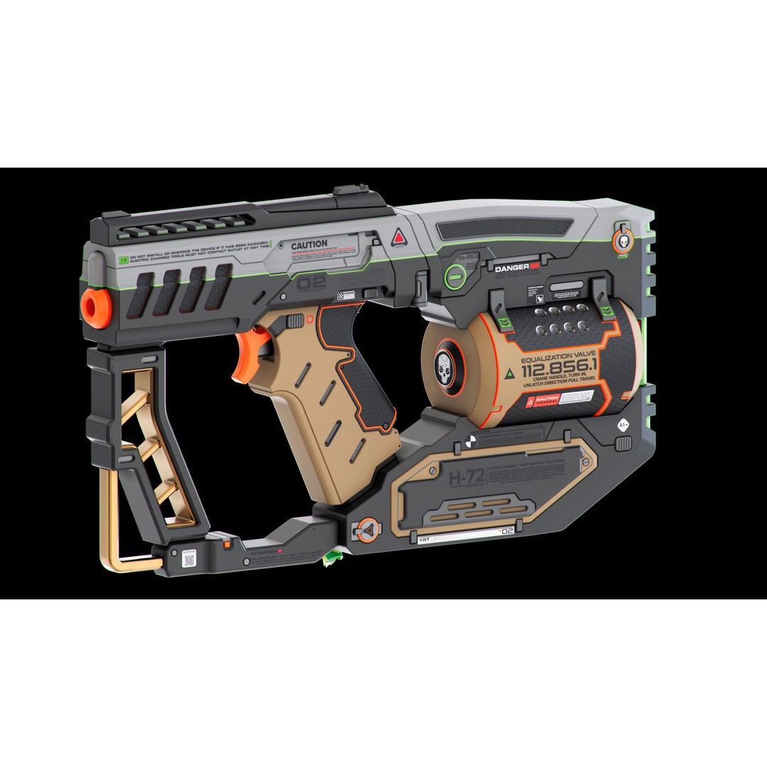 Sci-Fi Guns Set 3D Model – Futuristic Weapons Kitbash, FBX, OBJ - View 17