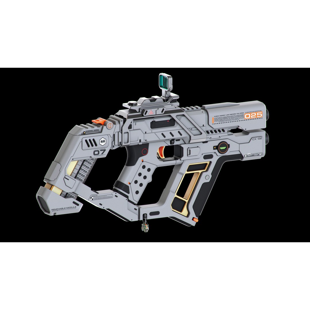 Sci-Fi Guns Set 3D Model – Futuristic Weapons Kitbash, FBX, OBJ - View 18