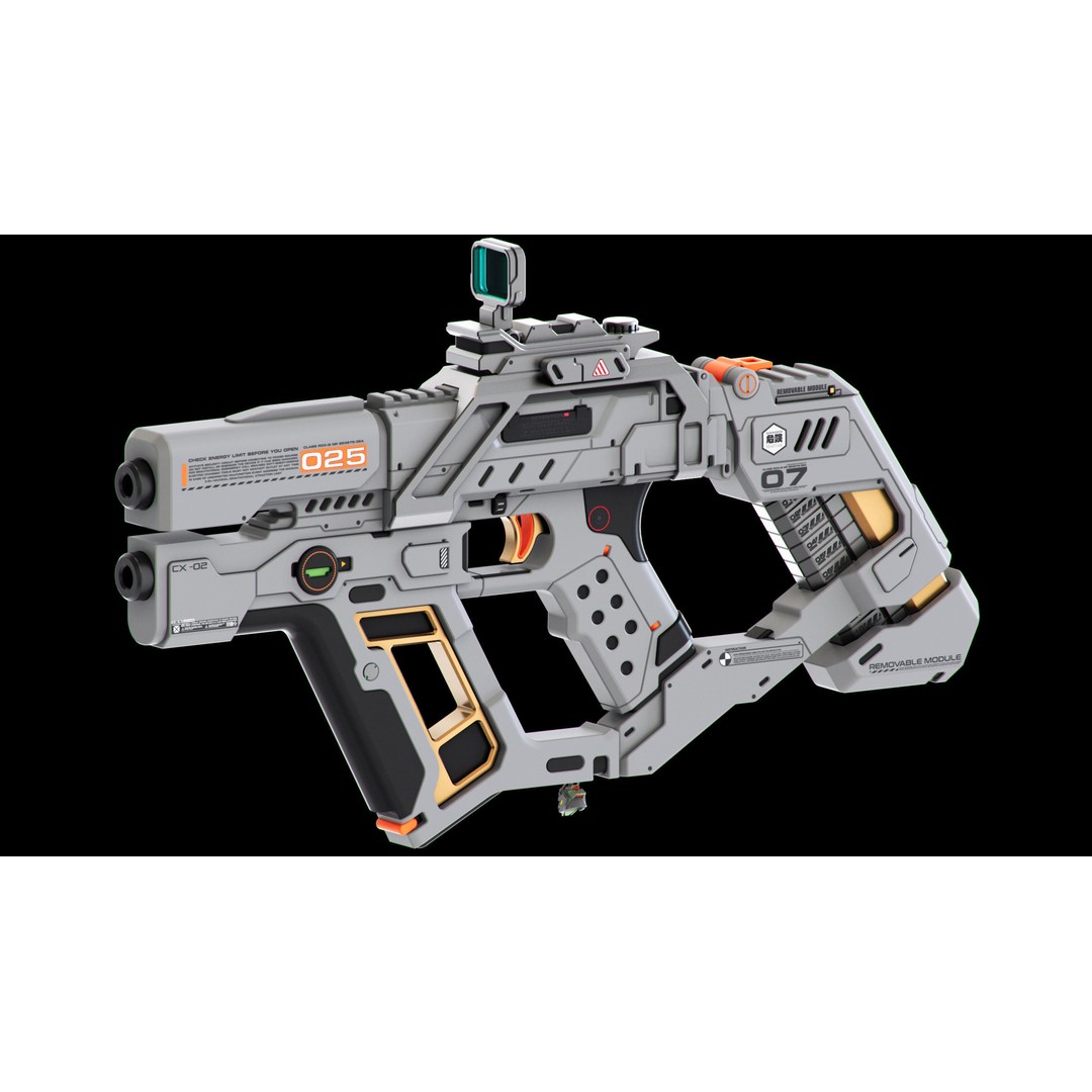 Sci-Fi Guns Set 3D Model – Futuristic Weapons Kitbash, FBX, OBJ - View 19