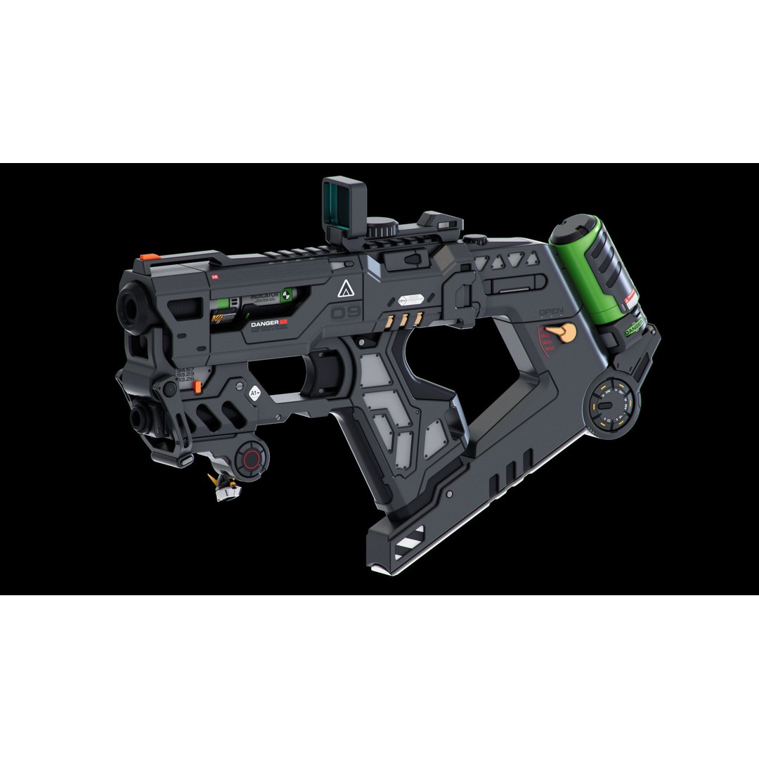 Sci-Fi Guns Set 3D Model – Futuristic Weapons Kitbash, FBX, OBJ - View 7
