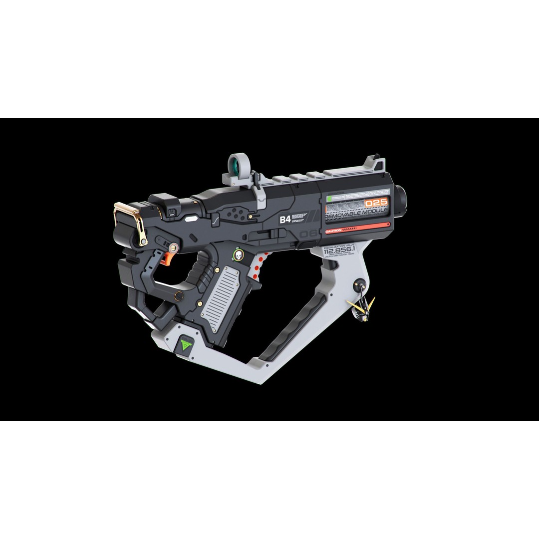 Sci-Fi Guns Set 3D Model – Futuristic Weapons Kitbash, FBX, OBJ - View 8