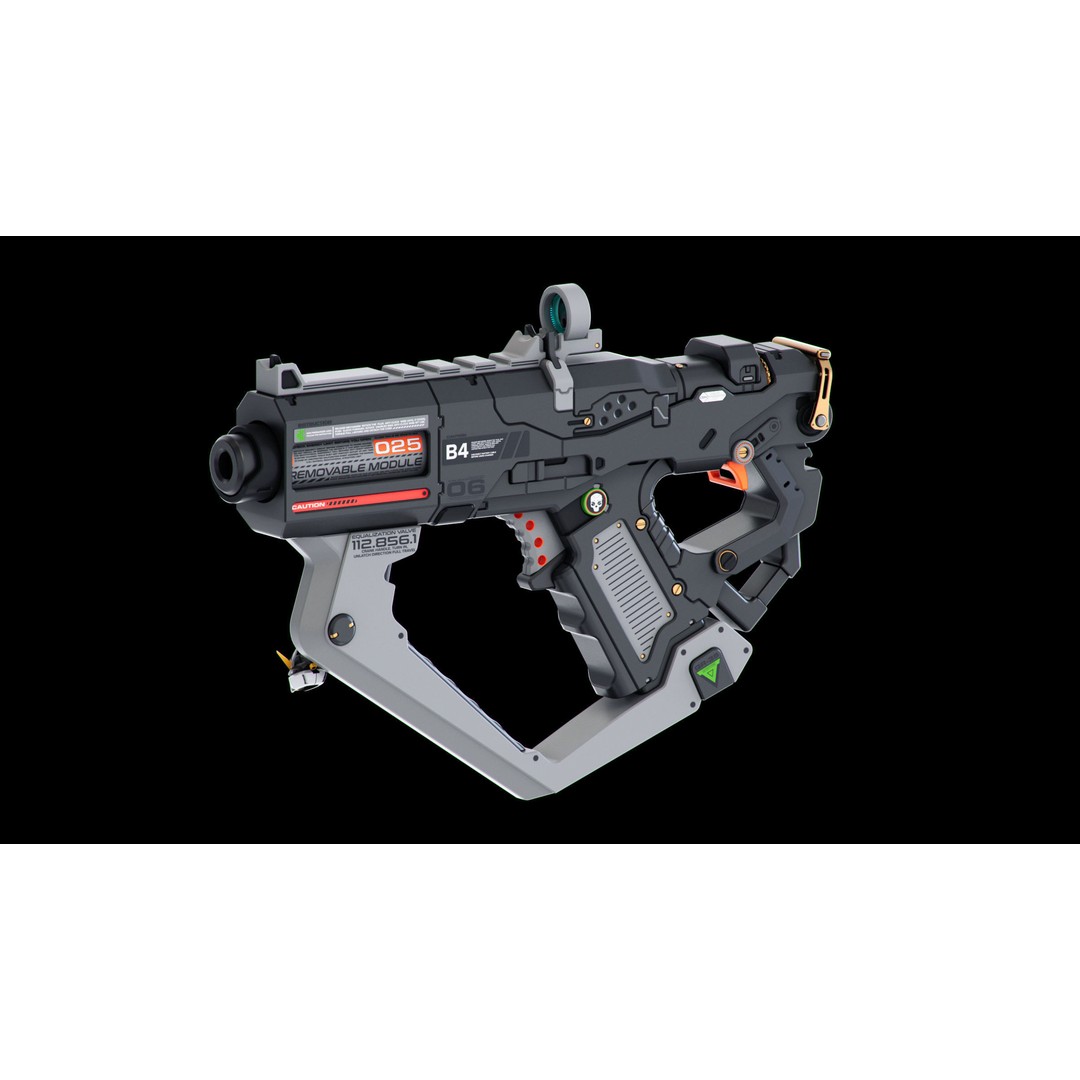 Sci-Fi Guns Set 3D Model – Futuristic Weapons Kitbash, FBX, OBJ - View 9