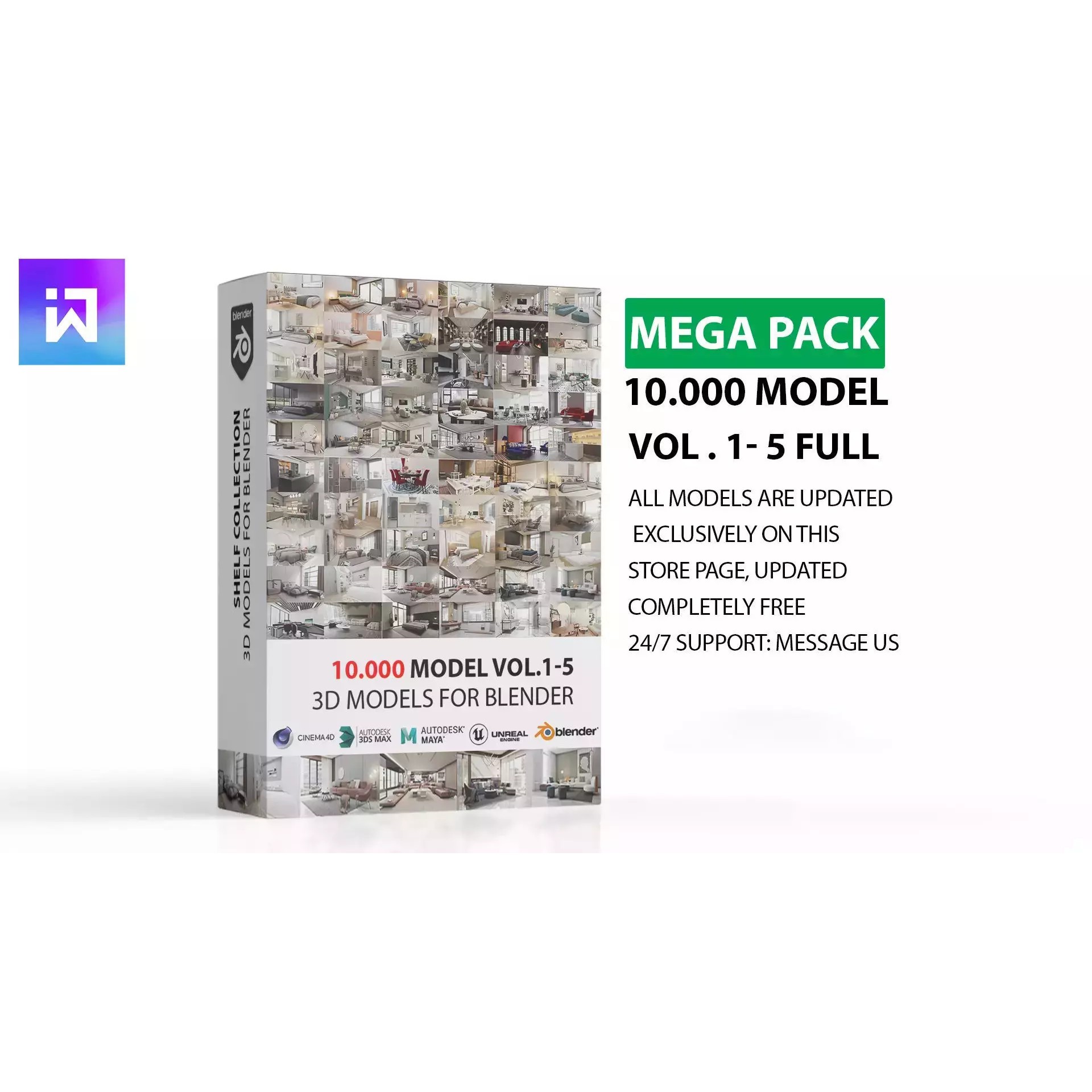 Mega Pack 10,000 Furniture Models - PBR Game-Ready 3D Model - View 2