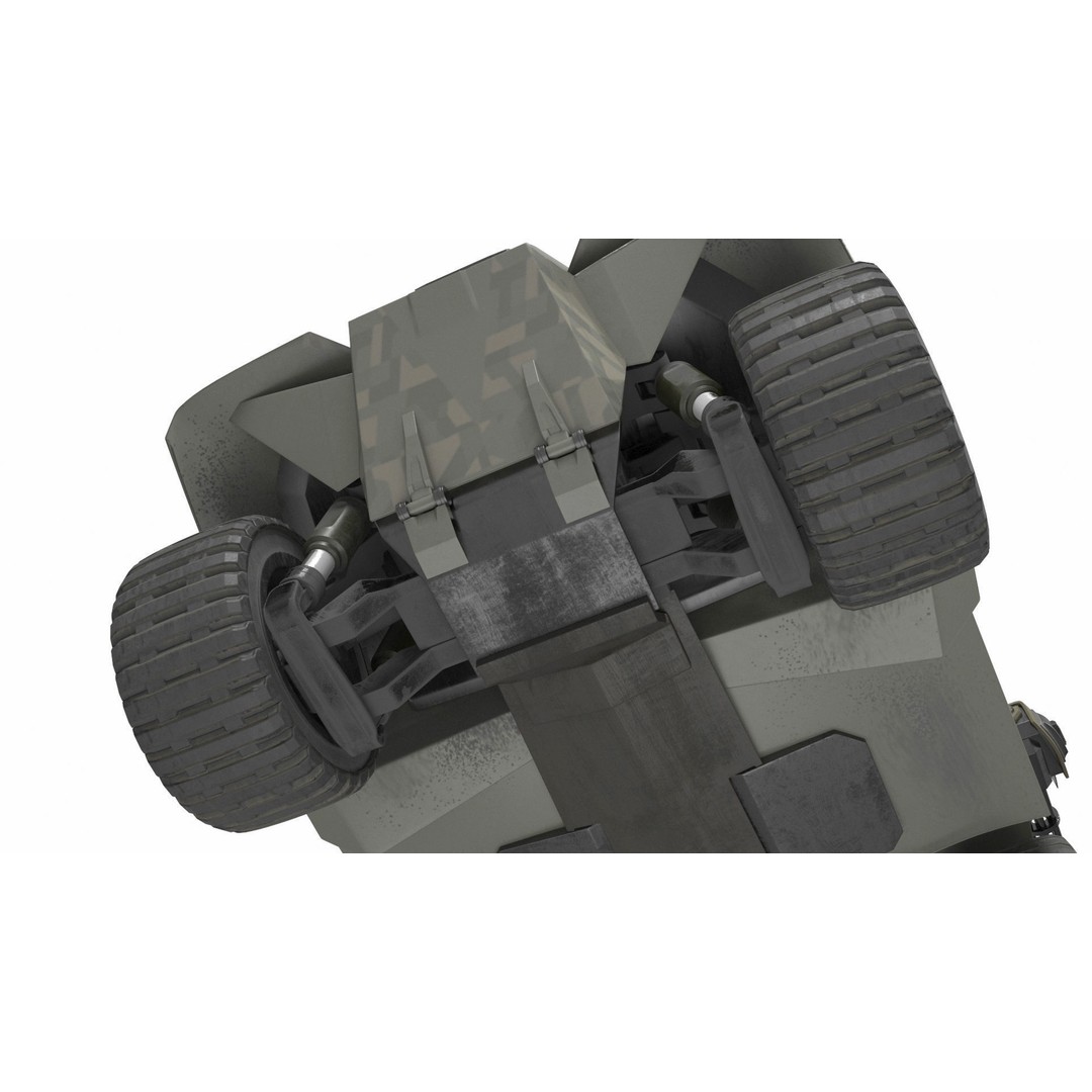 Futuristic Military Vehicle 3D Model – Khaki Armored Design, Game-Ready Formats - View 13
