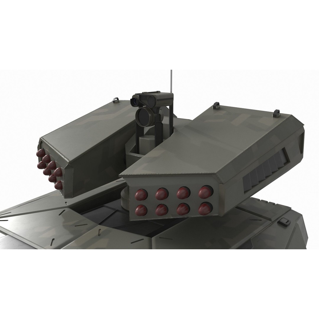 Futuristic Military Vehicle 3D Model – Khaki Armored Design, Game-Ready Formats - View 16
