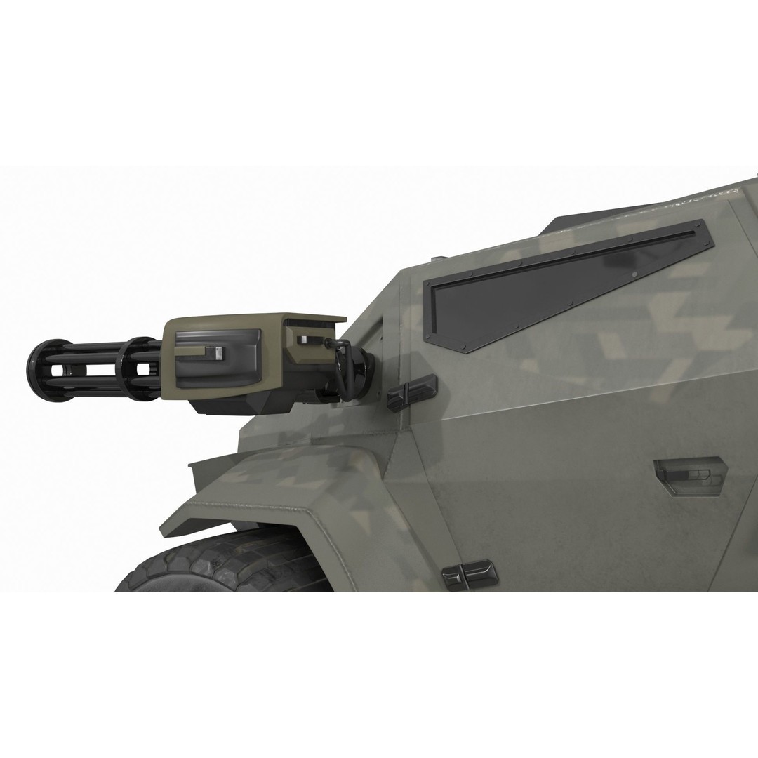 Futuristic Military Vehicle 3D Model – Khaki Armored Design, Game-Ready Formats - View 18