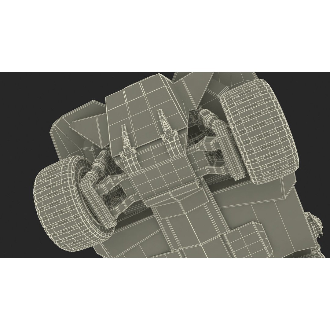 Futuristic Military Vehicle 3D Model – Khaki Armored Design, Game-Ready Formats - View 35