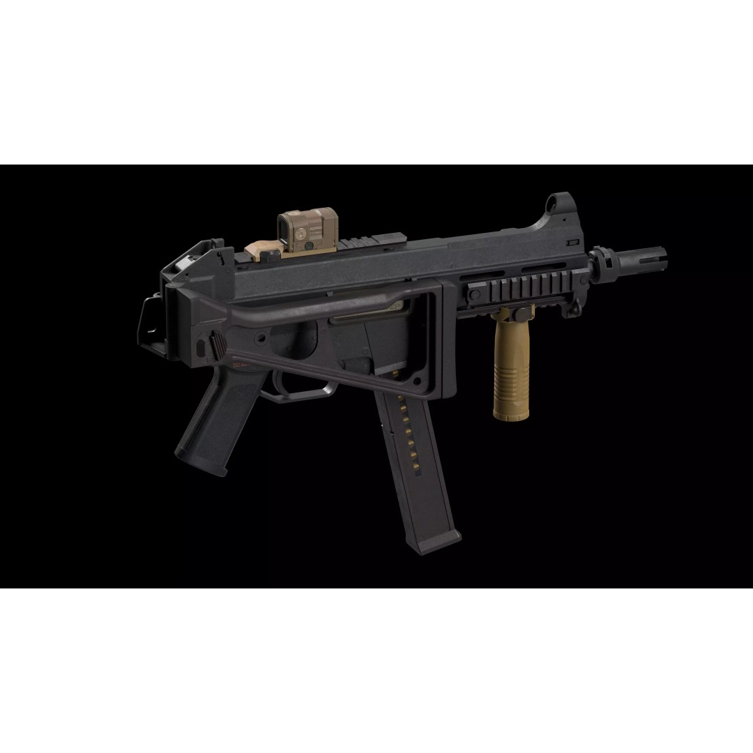 HK UMP 45 ACP 3D Model – Flanged Barrel Tactical Pack, Game Ready, FBX - View 12