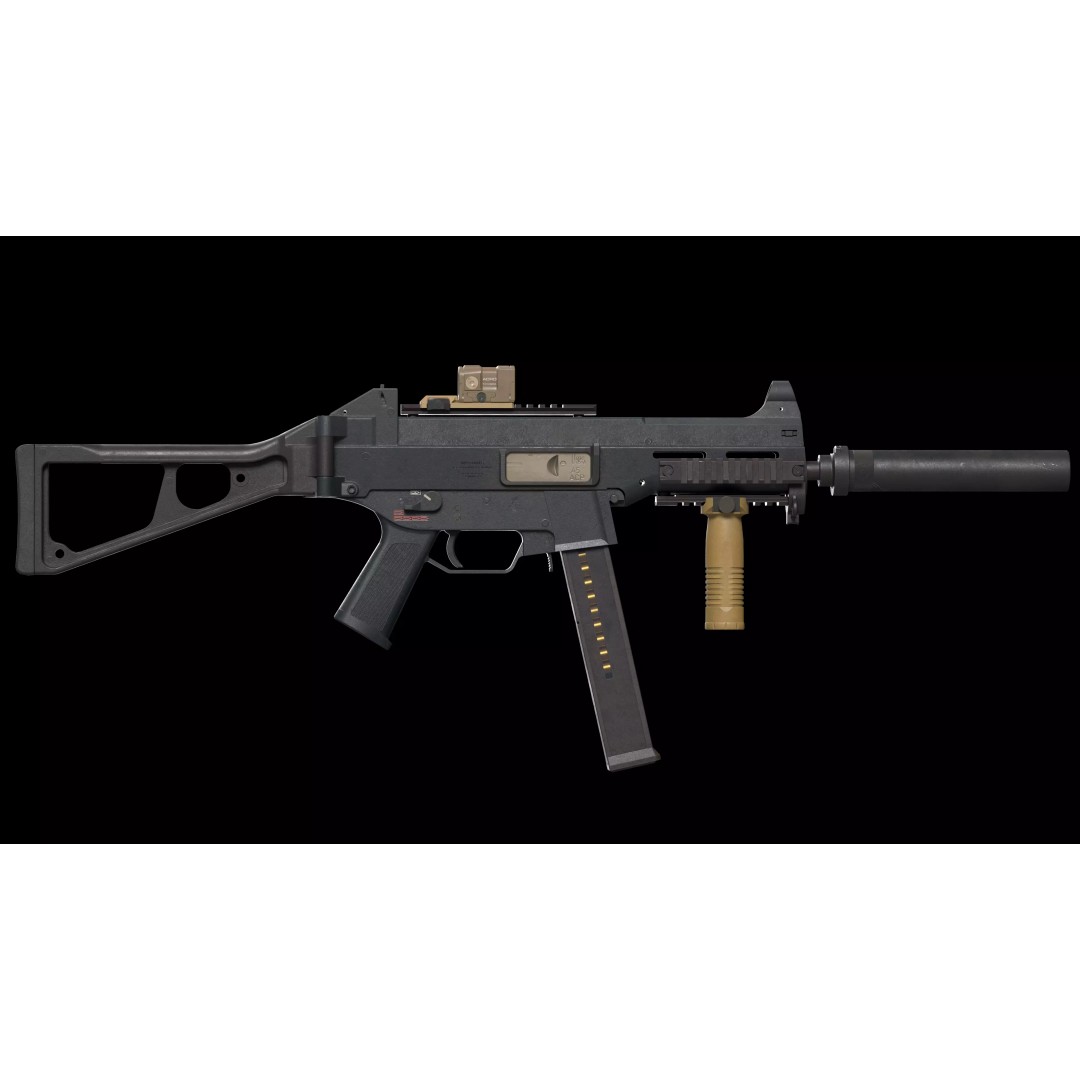 HK UMP 45 ACP 3D Model – Flanged Barrel Tactical Pack, Game Ready, FBX - View 13