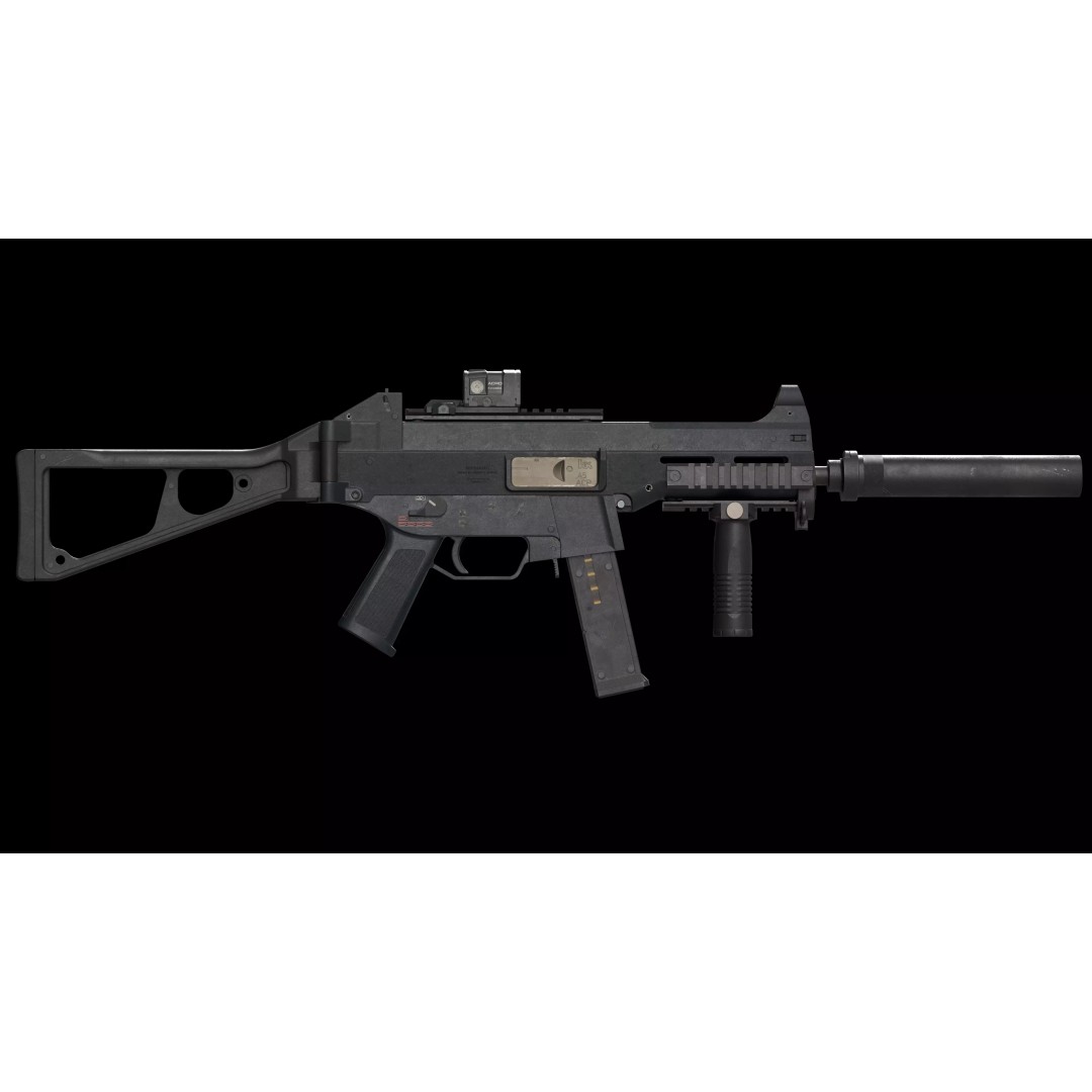 HK UMP 45 ACP 3D Model – Flanged Barrel Tactical Pack, Game Ready, FBX - View 14