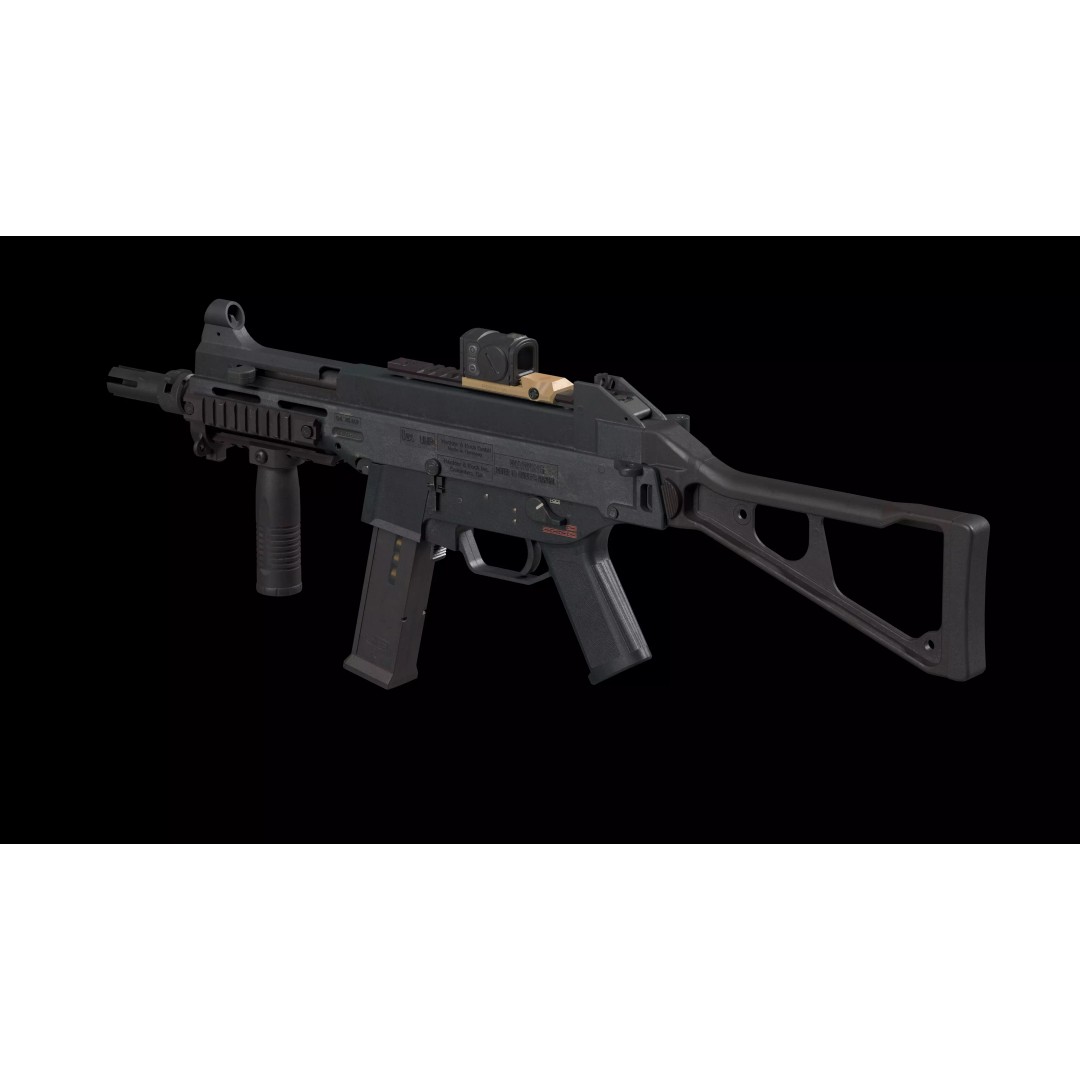 HK UMP 45 ACP 3D Model – Flanged Barrel Tactical Pack, Game Ready, FBX - View 15