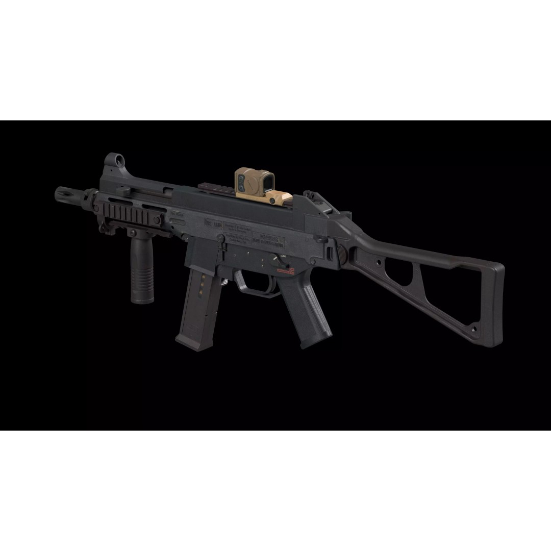 HK UMP 45 ACP 3D Model – Flanged Barrel Tactical Pack, Game Ready, FBX - View 16
