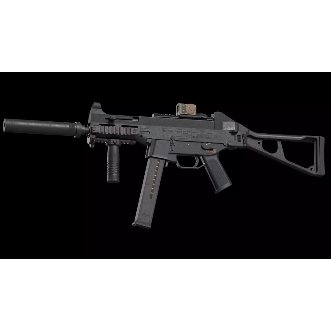 HK UMP 45 ACP 3D Model – Flanged Barrel Tactical Pack, Game Ready, FBX - View 2