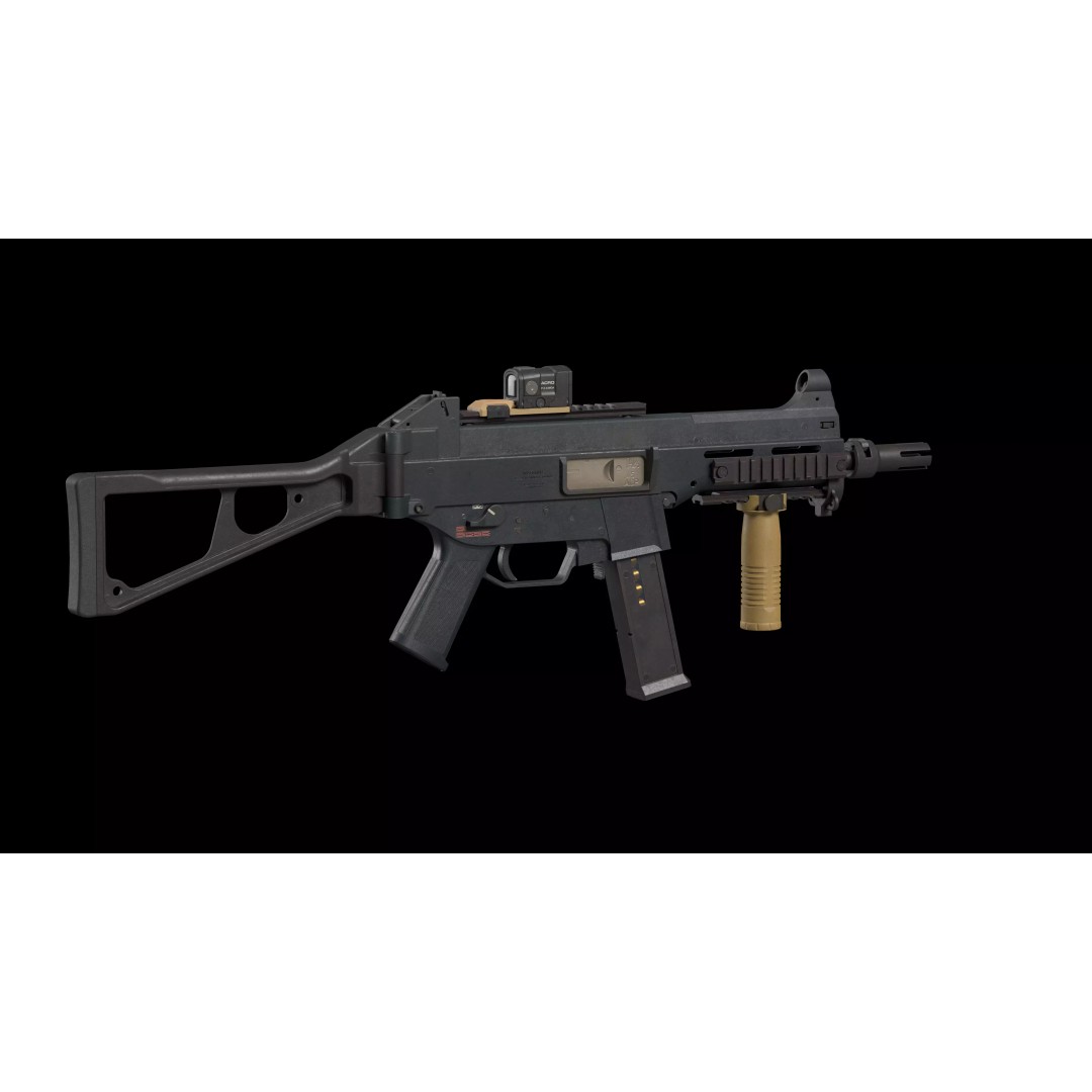 HK UMP 45 ACP 3D Model – Flanged Barrel Tactical Pack, Game Ready, FBX - View 6