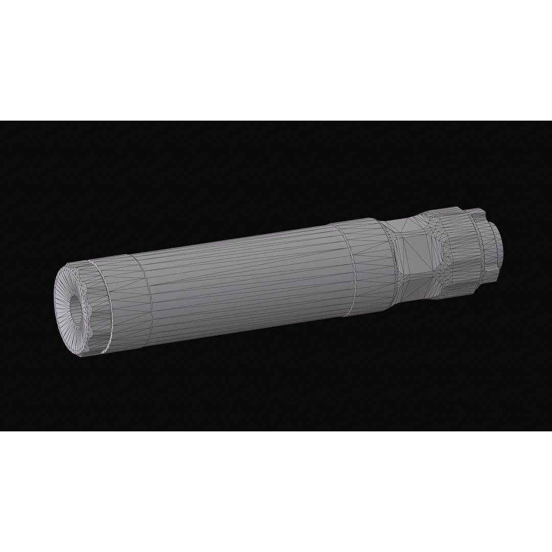 Silencer 3D Model – Low Poly Game Asset, PBR Textures, FBX - View 11
